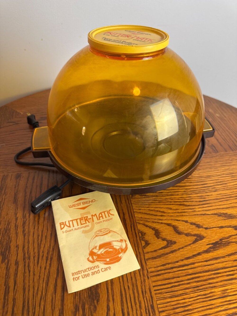 Vintage West Bend Butter-Matic 5 Qt Electric Corn Popper 82205 for Popcorn